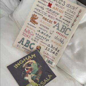 Both  Alphabet Embroidery Sampler and French Art print set